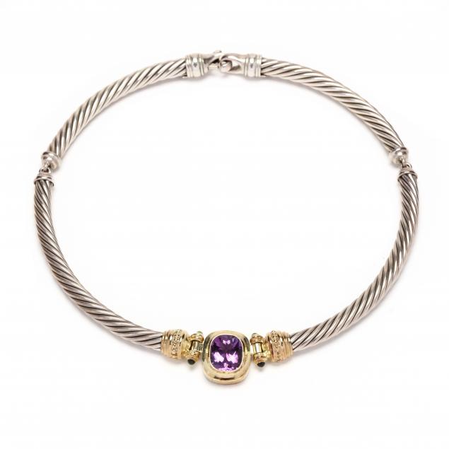 STERLING SILVER, GOLD, AND AMETHYST