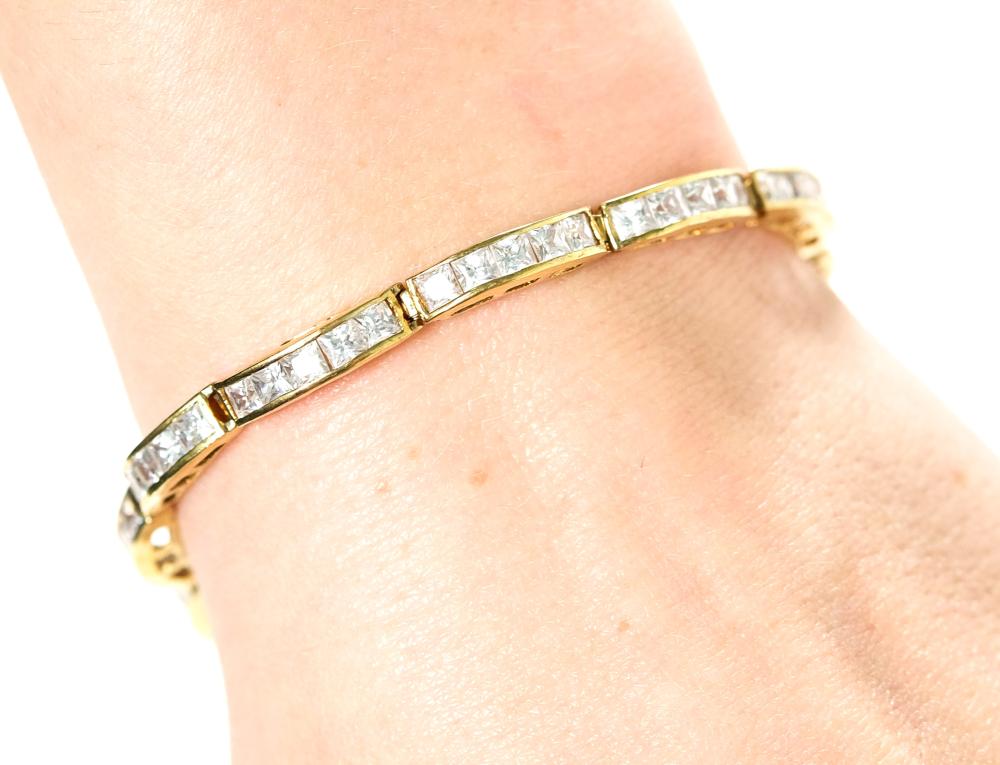 STERLING SILVER GOLD TONE COLORLESS