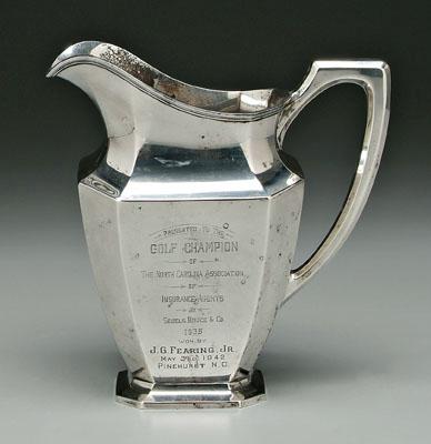 Sterling silver golf trophy,