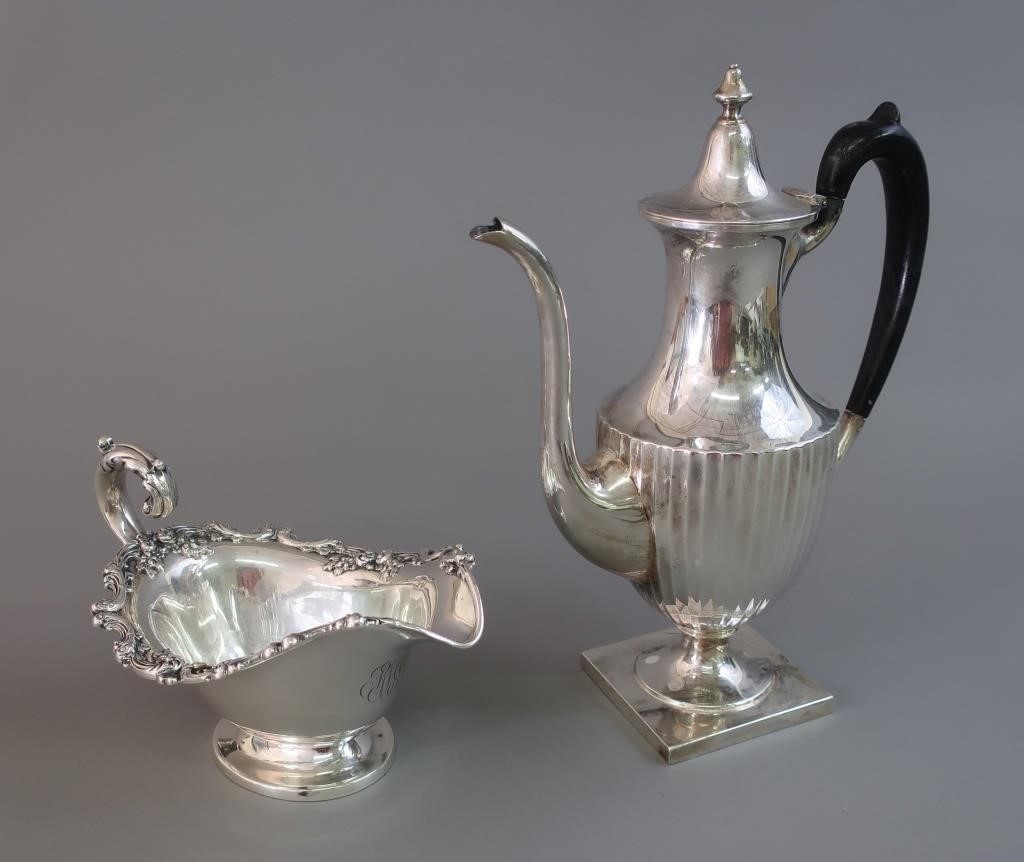 Sterling silver gravy boat and