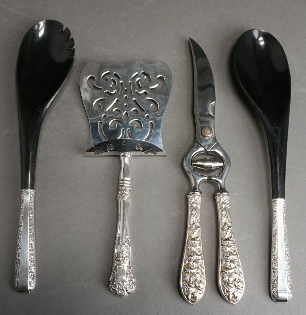 STERLING SILVER HANDLE SALAD SET,