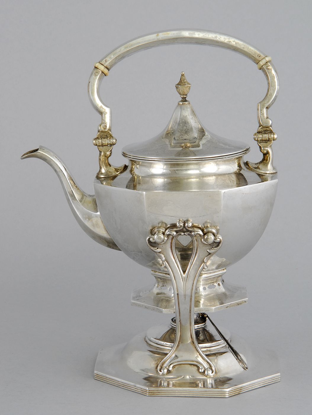 STERLING SILVER HOT WATER KETTLE ON