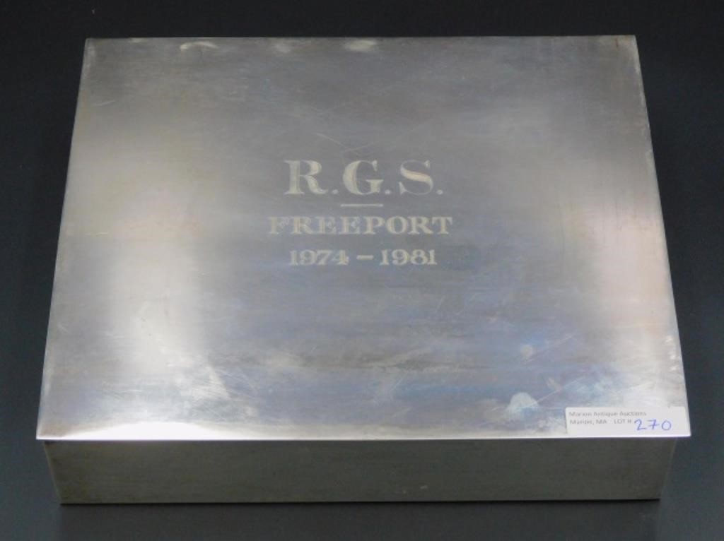 STERLING SILVER HUMIDOR. LATE