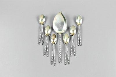 Sterling silver ice cream set,