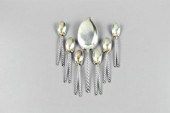 Sterling silver ice cream set,