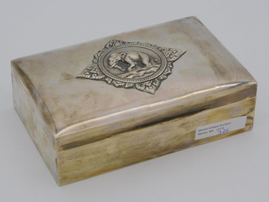 STERLING SILVER JEWELRY BOX, CA.