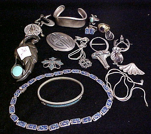 Sterling silver jewelry including a