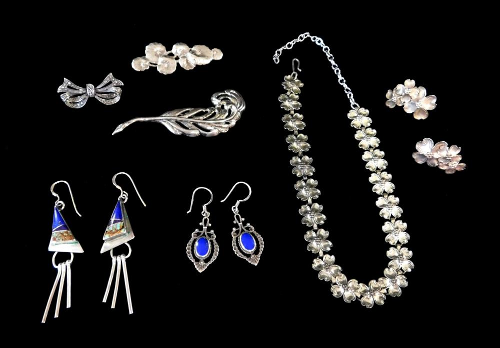 STERLING SILVER JEWELRY, SIX