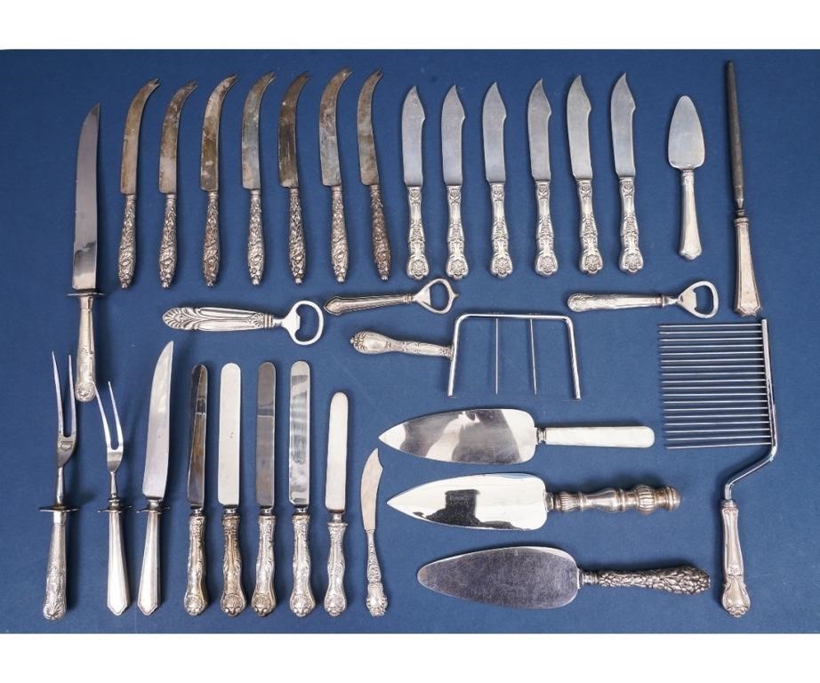 Sterling silver knives, some with