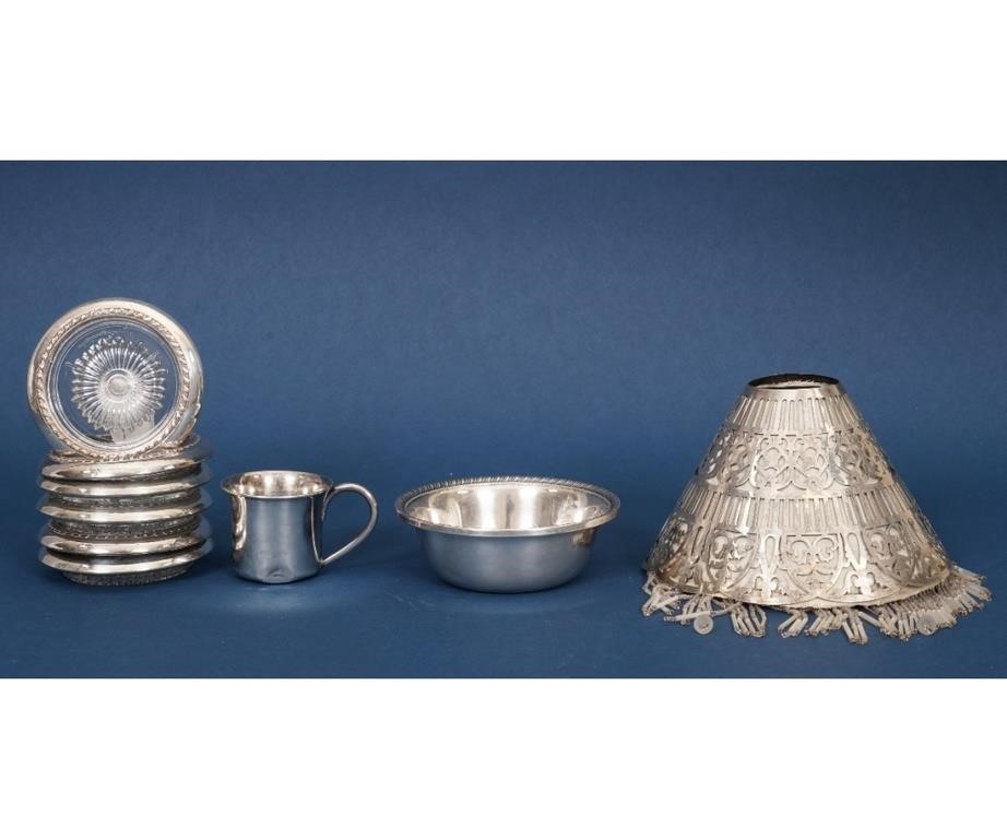 Sterling silver lamp shade with