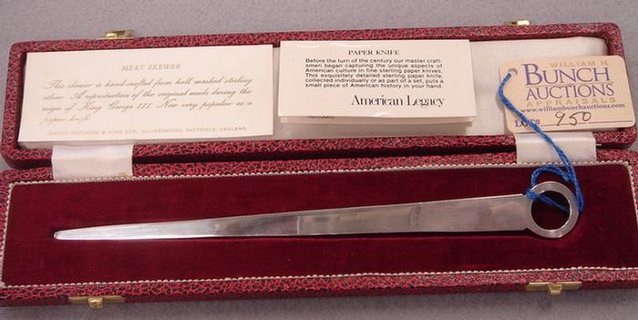 Sterling silver letter opener,