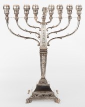 STERLING SILVER MENORAH 19th c