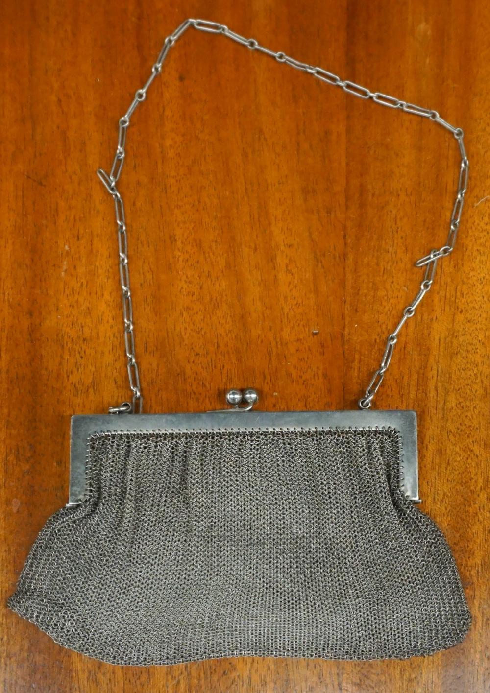 STERLING SILVER MESH PURSE, 4