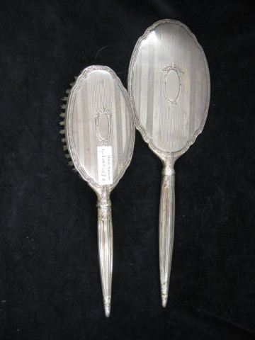 Sterling Silver Mirror & Brush no
