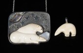 STERLING SILVER MOUNTED BEAR J