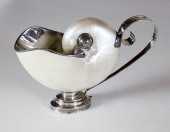 STERLING SILVER MOUNTED NAUTIL
