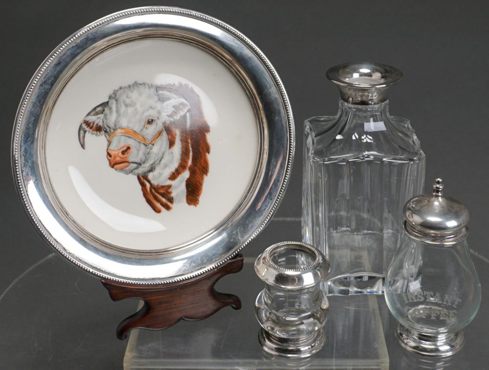 STERLING SILVER MOUNTED PLATE,