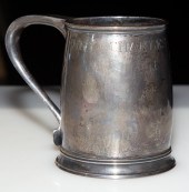 STERLING SILVER MUG Inscribed