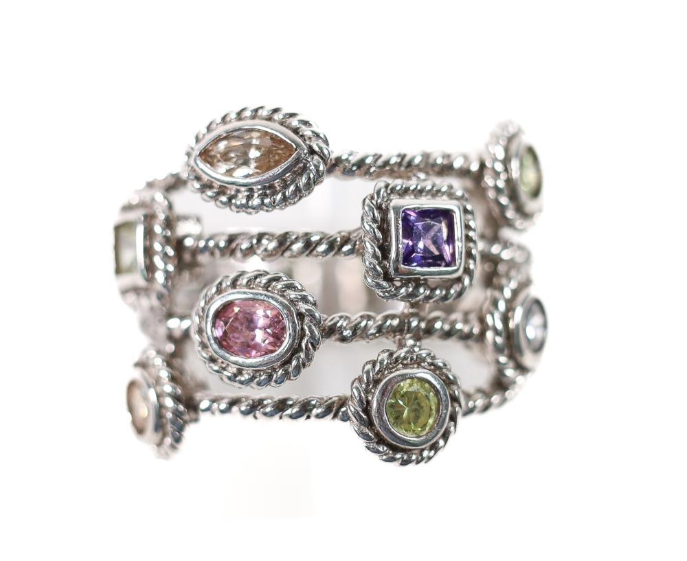 STERLING SILVER MULTI COLOR CZ