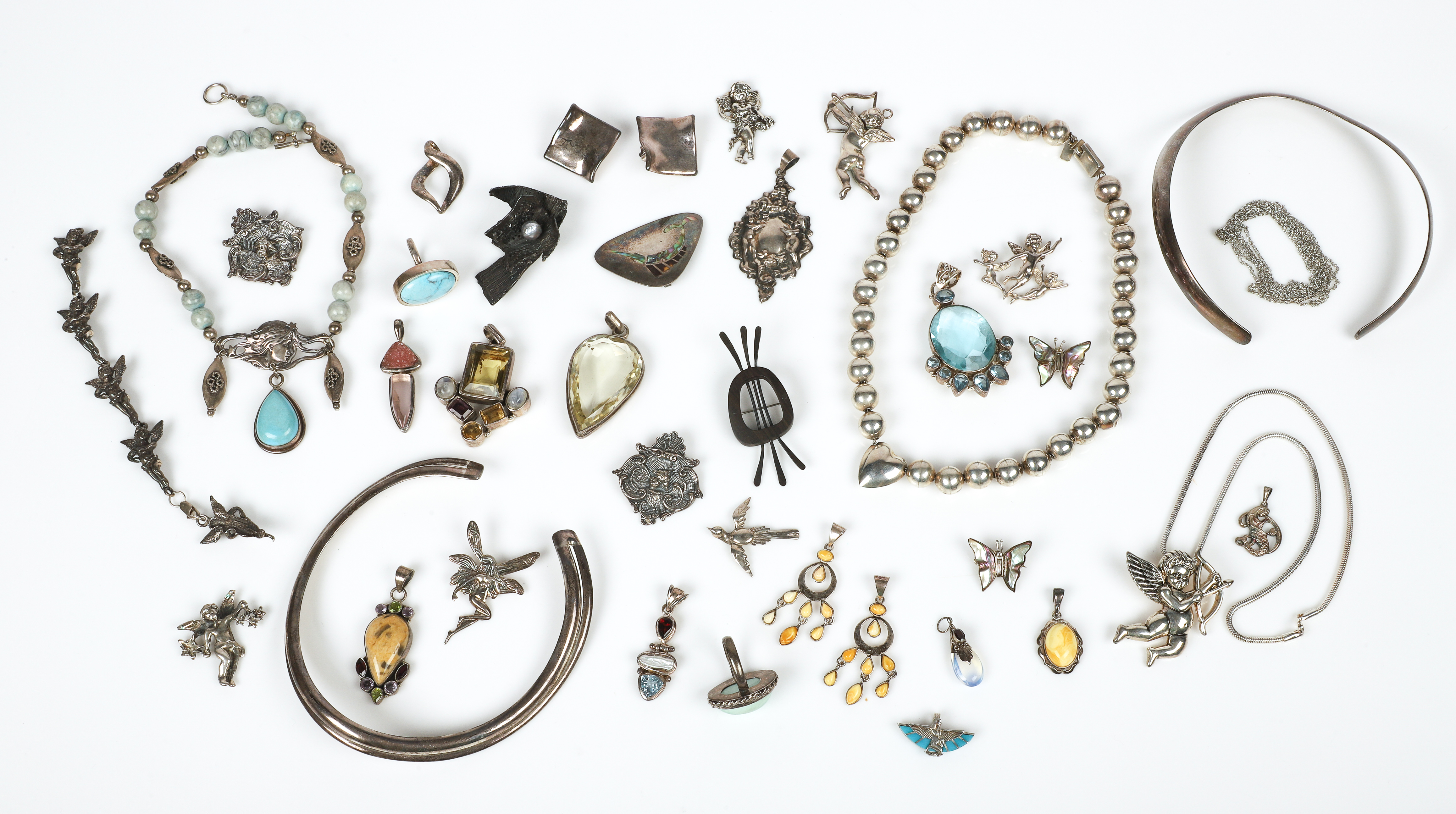 Sterling silver multi-stone jewelry