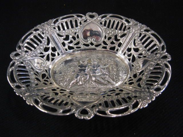 Sterling Silver Nut Bowl cherubs in