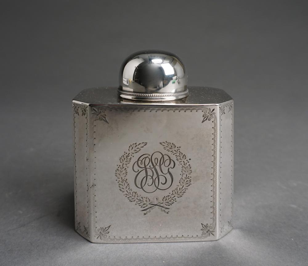 STERLING SILVER OCTAGONAL TEA CADDY