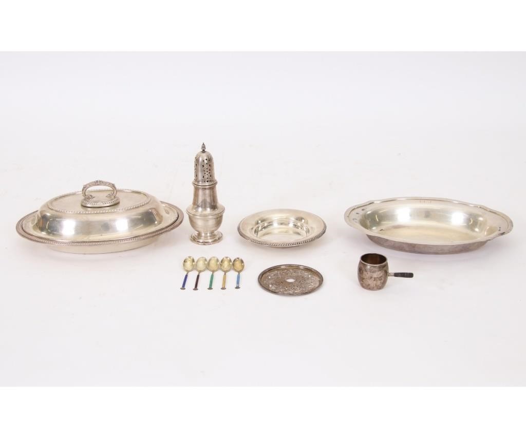 Sterling silver oval covered