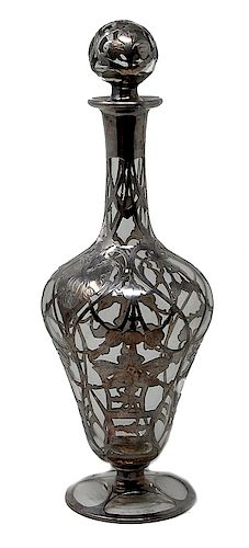 STERLING SILVER OVERLAY BOTTLE WITH
