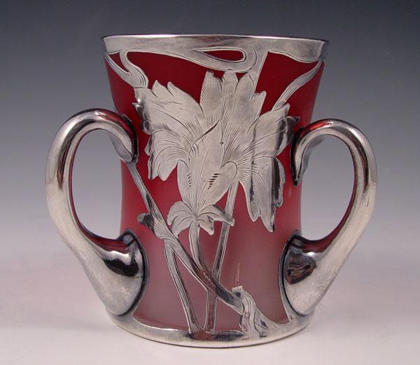 STERLING SILVER OVERLAY CRANBERRY
