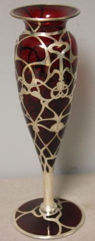 STERLING. Silver Overlay Ruby