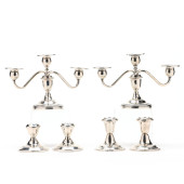 STERLING SILVER PAIR OF CANDEL