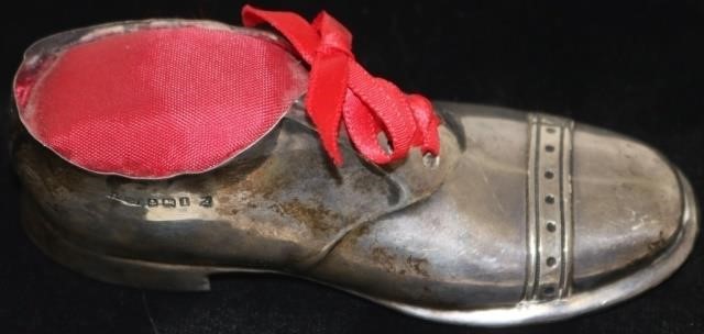 STERLING SILVER PIN CUSHION SHOE,