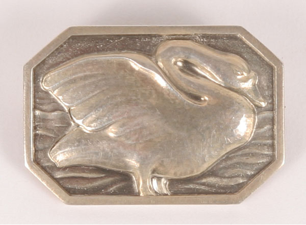 Sterling silver pin with swan