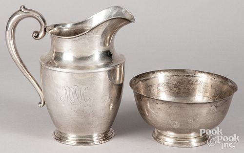 STERLING SILVER PITCHER AND