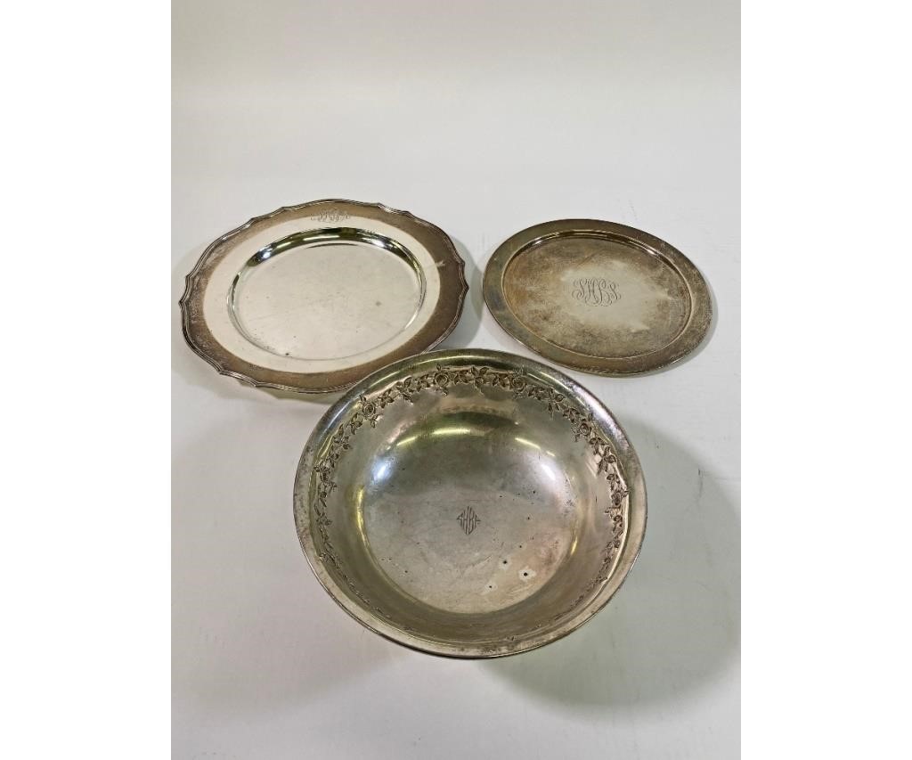 Sterling silver plate 12"dia;