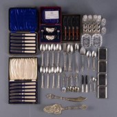 STERLING, SILVER PLATED & CRYS