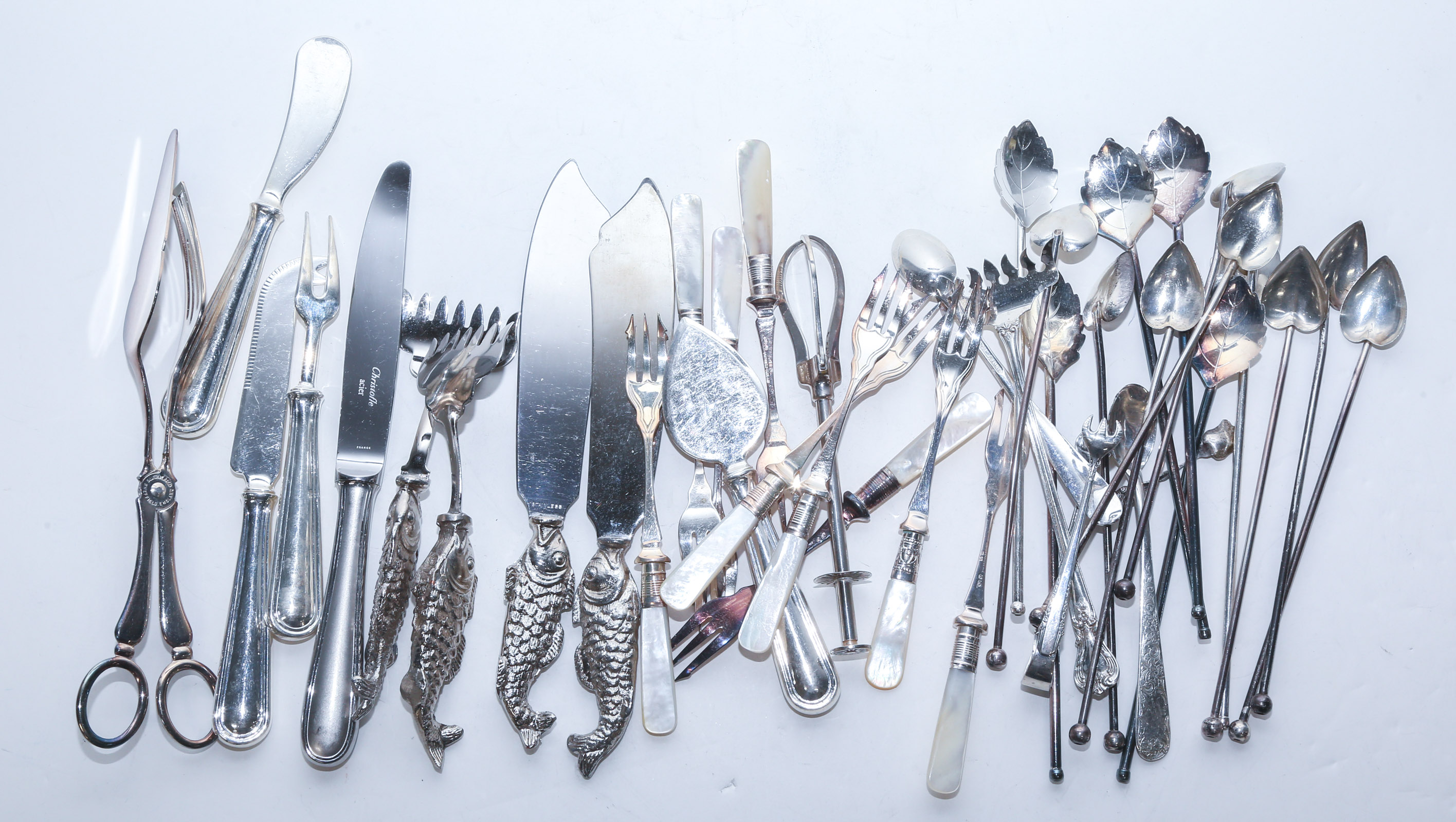 STERLING & SILVER PLATED FLATWARE &