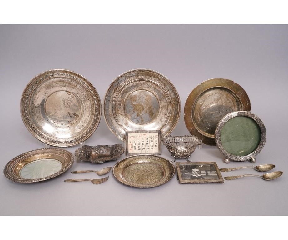 Sterling silver plates, nut dish,