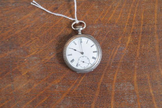 STERLING SILVER POCKET WATCH.