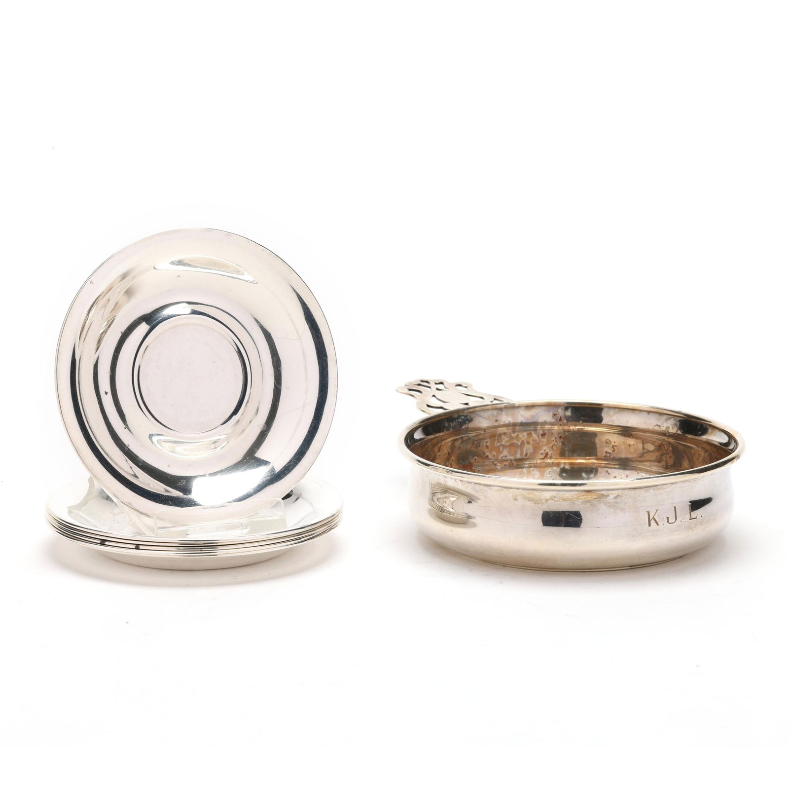 STERLING SILVER PORRINGER AND SET