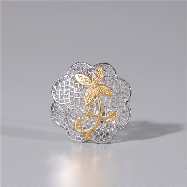 Sterling silver ring with partial