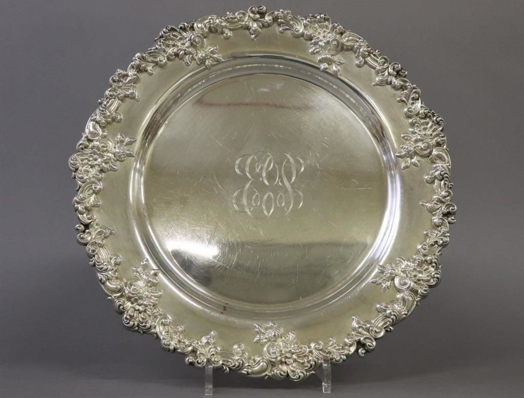 Sterling silver round dish by Black