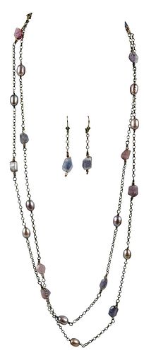 STERLING SILVER SAPPHIRE AND