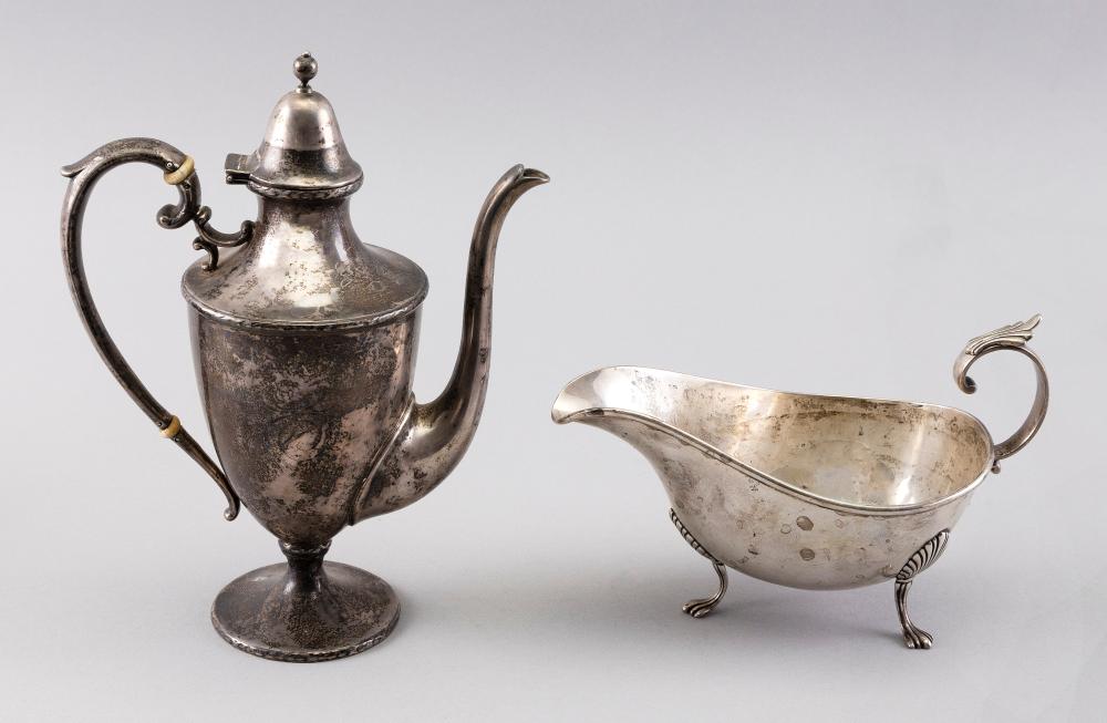 STERLING SILVER SAUCE BOAT AND