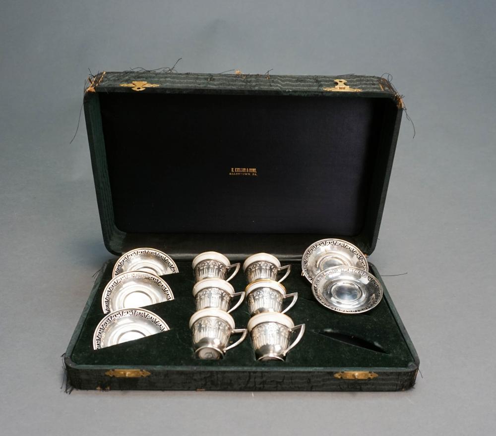 STERLING SILVER SIX PIECE DEMITASSE