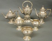 Sterling silver six-piece tea
