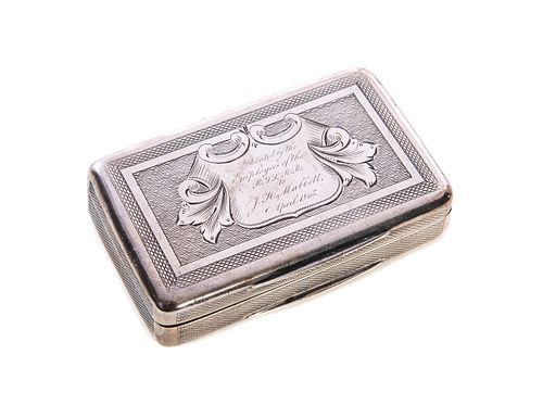STERLING SILVER SNUFF BOX ALBERT