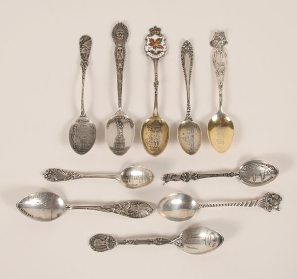 Sterling silver souvenir spoons