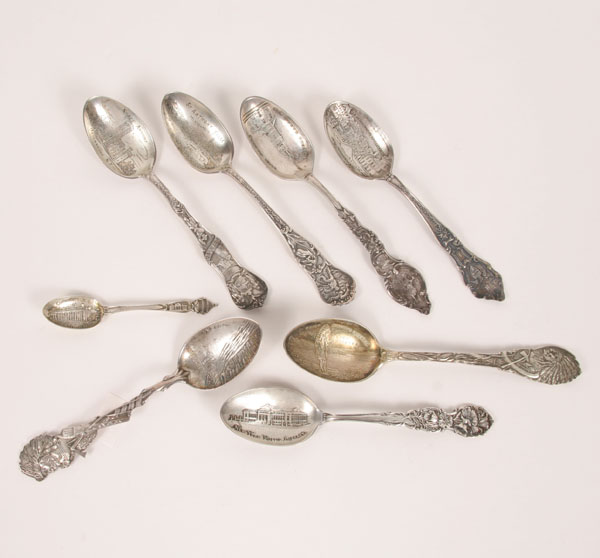 Sterling silver souvenir spoons