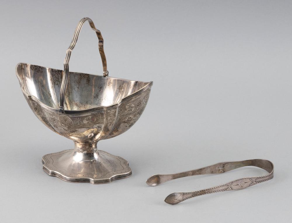 STERLING SILVER SWING-HANDLED SUGAR